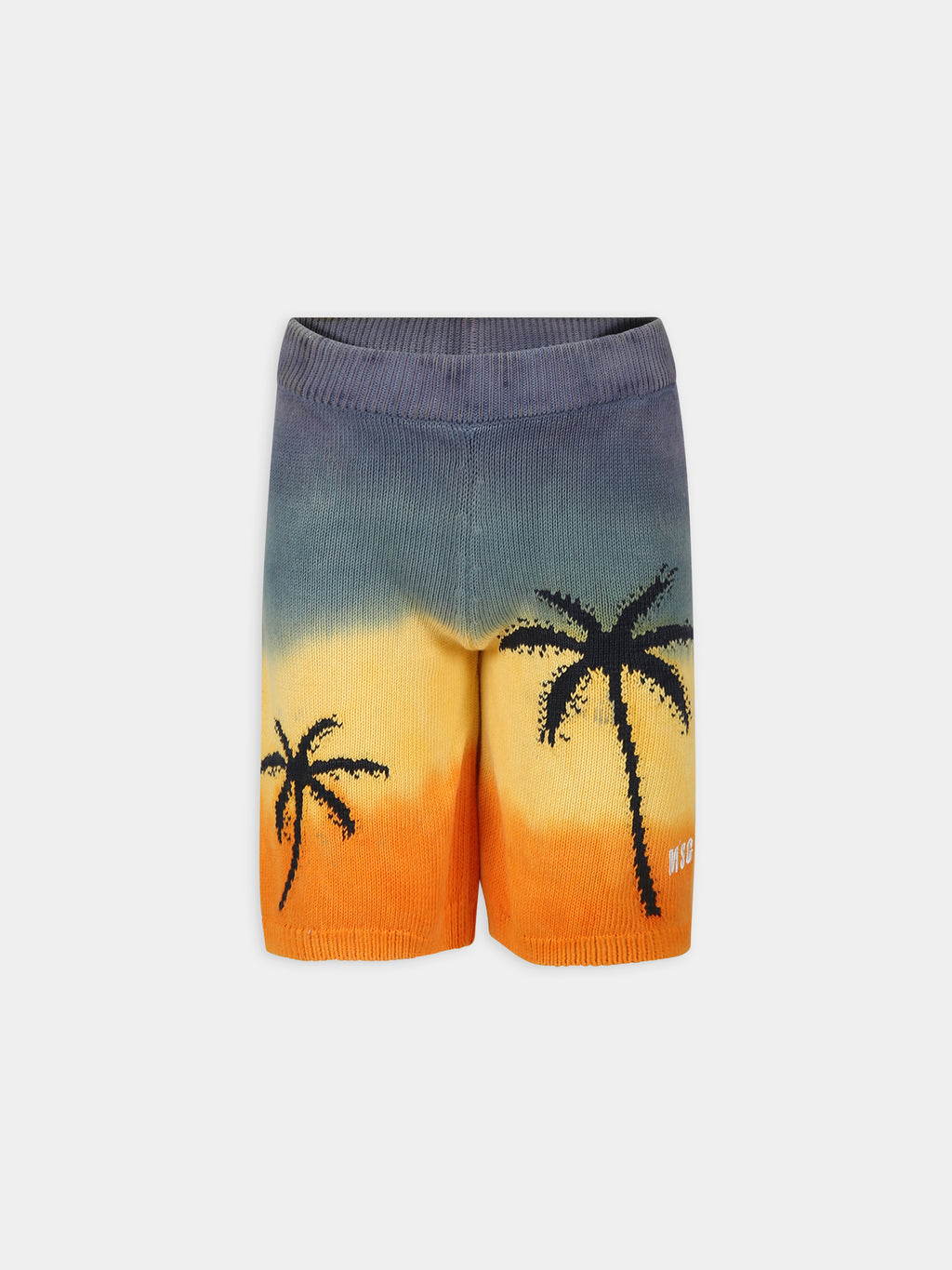 Multicolort shorts for boy with logo and palm tree